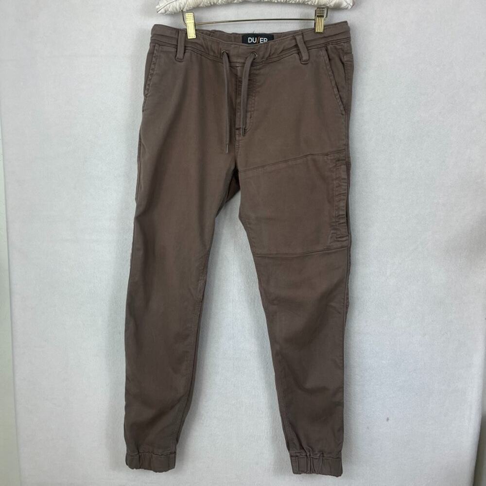 DU/ER Men's 32 x 29 Brown Jogger Pants No Sweat Slim Fit Cotton Blend